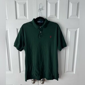 Polo Ralph Lauren Green Polo Shirt Red Pony Logo Size L